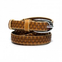 Узкий Светло-Коричневый Женский Кожаный Ремень JK Rgnd-7054