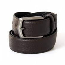 Темно-Коричневый Мужской Кожаный Ремень Andro Для Брюк Под Мятую Кожу Rgb-4202