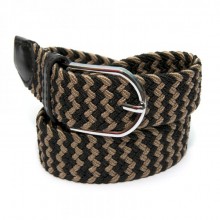 Ремень SF Стретчевый В Зигзаг Цвет Черный И Бежэвый Rgn-2233