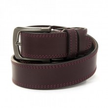 Бордовый Мужской Классический Кожаный Ремень Andro Для Брюк 3,5 См Rgb-4205