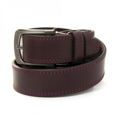 Бордовый Мужской Классический Кожаный Ремень Andro Для Брюк 3,5 См Rgb-4205