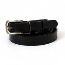 Черный женский кожаный узкий ремень Belts ширина 2 см RGND-7175