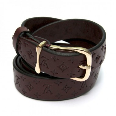 Женский Кожаный Ремень JK Бордового Цвета С Узором Rgnd-7153