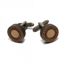 Деревянные Запонки Круглые В Узор Dzp-0620