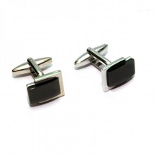 Квадратные Запонки SF С Черным Камушком Zph-1251
