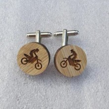 Деревянные Запонки Мотоциклист Dzp-0672