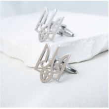 Запонки SF Герб Украины-Тризуб серебристые ZPH-1267