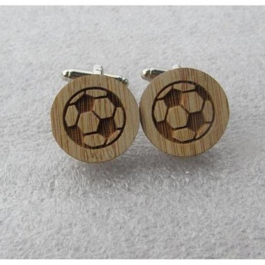 Деревянные Запонки Футбольный Мяч Dzp-0657