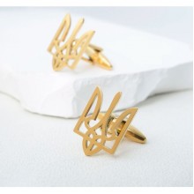 Запонки SF Герб Украины-Тризуб золотистые ZPH-1266