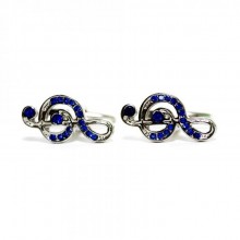 Запонки SF Скрипичный Ключ с Камушками Zph-1161