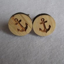 Деревянные Запонки Якорь Dzp-0673