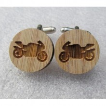 Деревянные Запонки Мотоцикл Dzp-0670
