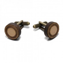 Деревянные Запонки Круглые С Узором Dzp-0642