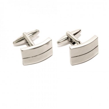 Запонки SF Прямоугольные С Черной Полоской Zph-1121