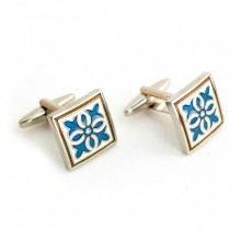Запонки SF с синим узором ZPH-1217