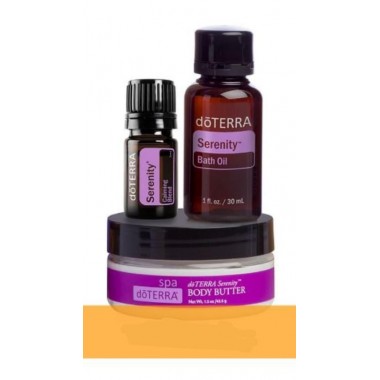 Набор для спокойного сна mini doTERRA Serenity Sweet Dreams Bundle Включает: Смесь Serenity 5 мл, Масло для ванн Serenity 30 мл, Масло для тела Serenity 42,5 г