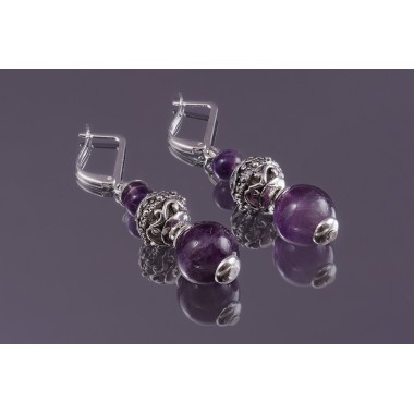 Серьги аметист (ср-амт-107)
