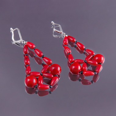Серьги коралл (ср-крл-129)