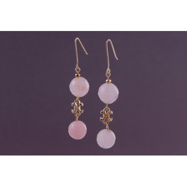 Серьги розовый кварц (ср-рзк-061)