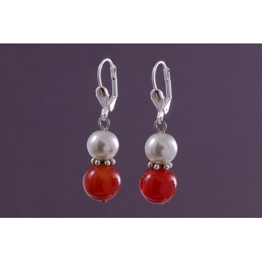Серьги сердолик (ср-срд-079)
