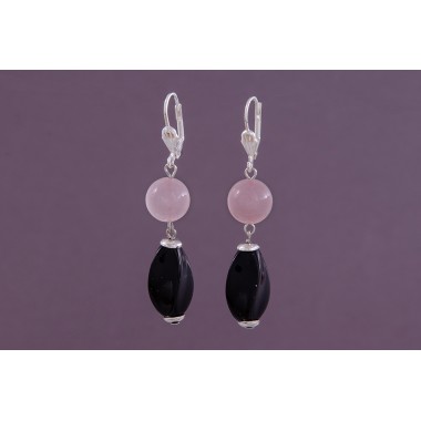 Серьги розовый кварц (ср-рзк-051)