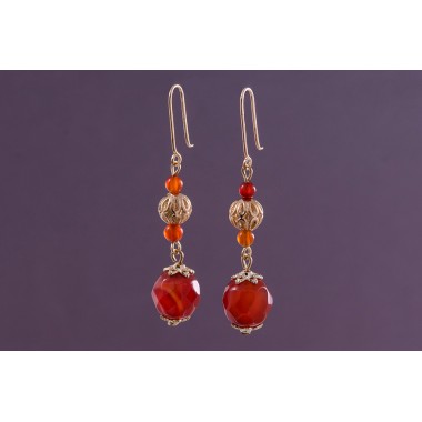 Серьги сердолик (ср-срд-076)
