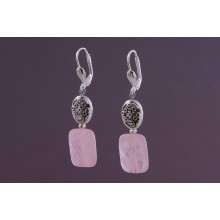 Серьги розовый кварц (ср-рзк-067)