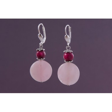 Серьги розовый кварц (ср-рзк-050)