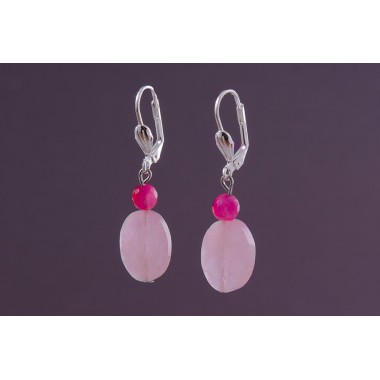 Серьги розовый кварц (ср-рзк-056)