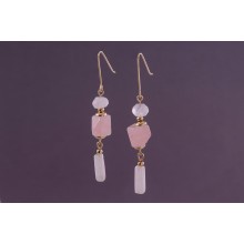 Серьги розовый кварц (ср-рзк-063)