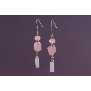 Серьги розовый кварц (ср-рзк-063)