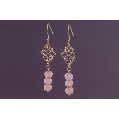 Серьги розовый кварц (ср-рзк-053)