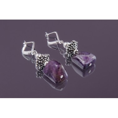 Серьги аметист (ср-амт-106)