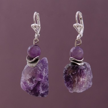 Серьги аметист (ср-амт-147), L5, D8
