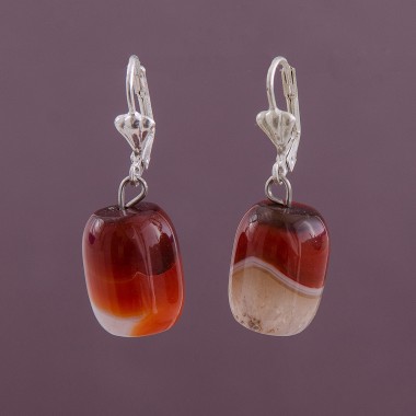 Серьги сердолик (ср-срд-096), L-3, D-14