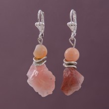 Серьги сердолик (ср-срд-095), L-5, D-8